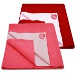 Tidy Sleep Cherry Red/Hot Pink Ultra Absorbent Large Baby Dry Sheet & Bed Protector (100 cm x 140 cm) Set of 2