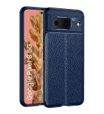 Golden Sand Cover Leather Texture Series Shockproof Armor TPU Back Cover Case for Google Pixel 8 5G Mobile Phone, Blue