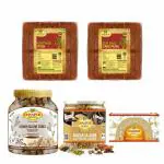 Dhampur Green Breakfast Variety Combo Pack, Brown Sugar Cubes 700g, White Sugar Cubes500g, Gur Masala Chai with Jaggery & Ragi Rusk & Cake Rusk, 200 each.