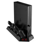 Microware Vertical Charging Station with Colling Fan for PS4 Pro,Black