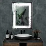 Plantex LED Mirror Glass with Sensor for Bathroom/3 Tone(White Light, Natural Light, Warm Light)/Designer Mirror for Living Room/Bedroom/Dressing Room