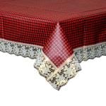 Kuber Industries Maroon Pvc 6 Seater Dining Table Cover