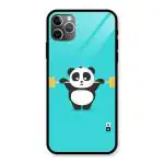 COVERS CART - Cute Weightlifting Panda Glass Back Case for iPhone 11 Pro Max