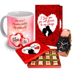 Midiron Romantic Love Gift For Boyfreind/Girlfriend|Anniversary, Birthday Gifts For Lover|Valentines Day Gift With Handmade Chocolate Box, Printed Ceramic Coffee Mug & Love Greeting Card