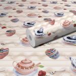 WallWear- Wallpaper for Kitchen Waterproof | Wallpaper for Kitchen Oil Proof | Kitchen Wallpaper Cup Plate Size (40x200) Cm Diwali Decorations Kitchen Wallpaper(Wave ketliya)