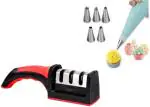 Urban Buy Multicolor Steel Nozzle And Knife Sharpner Kitchen Tool Set 7 pc
