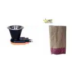 JSC STAR Long Loban Fragrance Agarbatti for Pooja Organic Incense Sticks Home and Office LOBAN (250, Set of 1) AND JSC STAR Stainless Steel Incense Holder (Black)