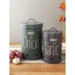 HAZEL Garlic Onion Storage Container For Kitchen Food Grade Storage Container with Lid, Set of 2