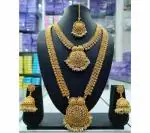 Gyaan Jewels Handmade Gold Plated Copper Earring and Necklace Set Gold (Women) (Pack of 1) Free Size