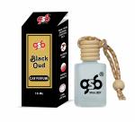 GSB Black Oud Hanging Car Air Freshener | Long Lasting Car Perfume | Natural And Real Fragrance In Glass Bottle With Wooden Diffuser Lid | 10 Ml
