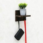 Tejas Craft Woodee Handpainted Durable Engineered Wood Key Holder with Shelf