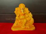 CraftVatika Handmade Sitting Ganesha Sculpture, Resin Ganesh Figurine for Home Decor