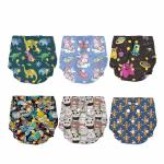 Bumtum 0 to 3 Yrs Baby Freesize Ultrahygiene Multi Desgin Extra Soft Cloth Diaper, 5hrs Absorbency | Washable & Reusable Diaper and Cotton Soaker(Pack of 6)