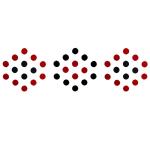 Comet Busters Black, Red Round Bindi For Women