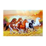 SHASWAT ART seven running horse vastu painting Sparkle Coated Self Adhesive Wallpaper Without Frame Digital Reprint 24 inch x 36 inch Painting