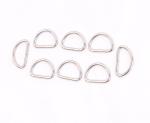 HIRDAY Silver Tone Unwelded Leather Bags Metal Crafts D Rings Connect Buckle - Pack of 10 Pieces