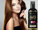 KURAIY 100% ONION OIL Anti Hair Fall Treatment Hair Growth Essence Oil Scalp Massage Moisturizing Thick Hair Nutrition Spray 50 ML