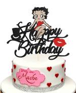 Festiko Girls Happy Birthday Cake Topper For Sexy Betty Boop Theme Classy Women Cake Decoration Birthday Party Supplies