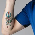 Voorkoms Trishul with Eye Tattoo Om Waterproof For Male and Female Temporary Body Tattoo
