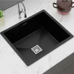 Lordear 21 Inch Black Granite Composite Kitchen Sink Workstation
