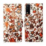 A D Enterprises Orange Pattern Flip Cover for Vivo Y20g | Magnetic Case | Shock Absorbent | Flip Cover Vivo Y20g