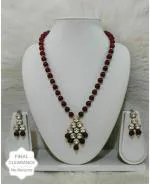 Jn Handicraft Alloy Copper-Plated Red Jewel Set For Women And Girls