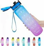DEVALIYA Sports Water Bottle 1L, BPA Free Tritan Non-Toxic Plastic Drinking Bottle,Leak proof Design