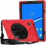 ProElite Lenovo Tab M10, K10 Red Plastic Rugged 3 Layer Armor Case Cover 15 x 10 x 2 cm
