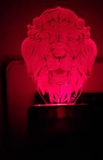 GVIBE Lion Acrylic 3D Optical Illusion Night Lamp, RGB 7 Color Auto Color Changing LED Plug for Home and Office Use, Best for Gift, Multicolour.