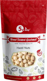 5 A Day Premium Hazelnuts Gluten Free| Non-GMO | Premium Jumbo Hazelnuts | Vegan Healthy & Tasty For Eating 250 gm