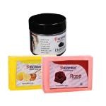 DEYOMKAR Herbal Charcoal scrub with Rose Soap And Lemon Honey Soap
