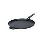 Meyer Pre-Seasoned Cast Iron Flat Dosa Tawa, 28 Cm, Black
