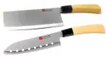Shruthi Ceramic Knife (2 Pack) Meat Cleaver Knife + Santoku 8' inches Blade Japanese Knife for Cutting Slice Dice Steak Meat Chicken Cheese Vegetable Fruits