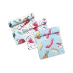 Softsens White And Sky Blue Baby Organic Muslin Love Print Swaddles Eat Sleep 44 x 44 Inch (0-24 M) 3 Pc