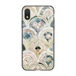 Qrioh Peacock Stone Pattern Glass case for Apple iPhone XR