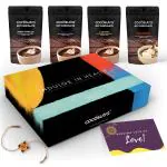 Cocosutra Hot Chocolate Rakhi Hamper, Pack of 4 with Rakhi & Gift Card, 400g