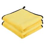 Kuber Industries Cleaning Towel|Microfiber Reusable Cloths|Highly Absorbent Washable Towel for Kitchen With Hanging Loop|Car|Window|40x40 Cm|Pack of 2 (Yellow)