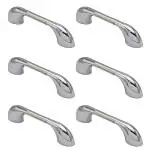 Rawk Stainless Steel 157 Kitchen Cabinet and Drawer Handle, Wardrobe Handles 6 inch Size for Wardrobe Door Cabinet with screws (C.P & Two Tone Finish, 6-inch, Pack of 6)