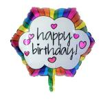 Hippity Hop Rubber Multicolor Hexagon Happy Birthday Printed Foil Balloon