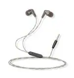 AMS 145 Premium in Ear Wired Earphones with Mic, Signature Sound, One Button Multi-Function Remote, Angled Earbuds for Comfort fit (Grey)