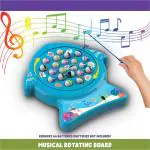 MOROVIK Musical Board Fish Game, 21 Fishes & 4 Fishing Poles with Rotating Pond