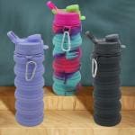 Kunya Silicone Collapsible Folding Travel Water Bottle 500ml BPA free for Home, Office, Gym
