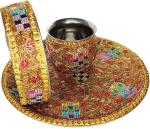KAVIM Karwa chuth thali,n lota , Channi Heavy Steel Pooja Set Steel (Multicolor)