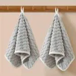 LINEAR Grey Microfiber Hand Towels/Face Towel/Small Size Towel/Towel for Men, Women & Babies/Ultra Soft, Absorbent & Quick Dry Towels for Gym, Travel 300 GSM (Pack of 2)