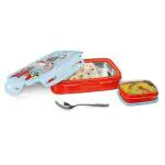 MILTON Steely Prime Insulated Inner Stainless Steel Big Tiffin Box,500 Ml,With Inner Container,100 Ml&Spoon,Red|Food Grade|Easy To Carry|Easy To Clean|Leak Proof|Kids Lunch Box,500ml