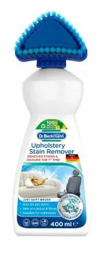 Dr Beckmann Upholstery Stain Remover Liquid, 400ml | Removes Even Stubborn Stains and Odours from Sofa, Couch, Car Seats, Office Chairs, Mattresses & More | With Applicator Brush | Sofa Cleaner
