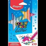 MAPED - Color'Peps Glitter Felt Tip Pens - Pack Of 10 - Excellent Coverage, Medium, Multicolor