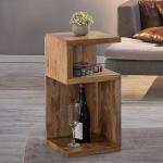 Metalsmith Brown Wooden Open Storage Side Table For Home, Kitchen And Office (Medium, Pack Of 1)