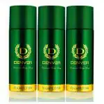 DENVER Hamilton Deodorant - 165ML Each (Pack of 3)| Long Lasting Deodorant Spray for Men Acti Biotic