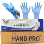 ETS Handpro Nitrile Gloves, Disposable Powder Free Examination Hand gloves, True Blue Color, Food Grade (Small, Pack of 80 Pcs)